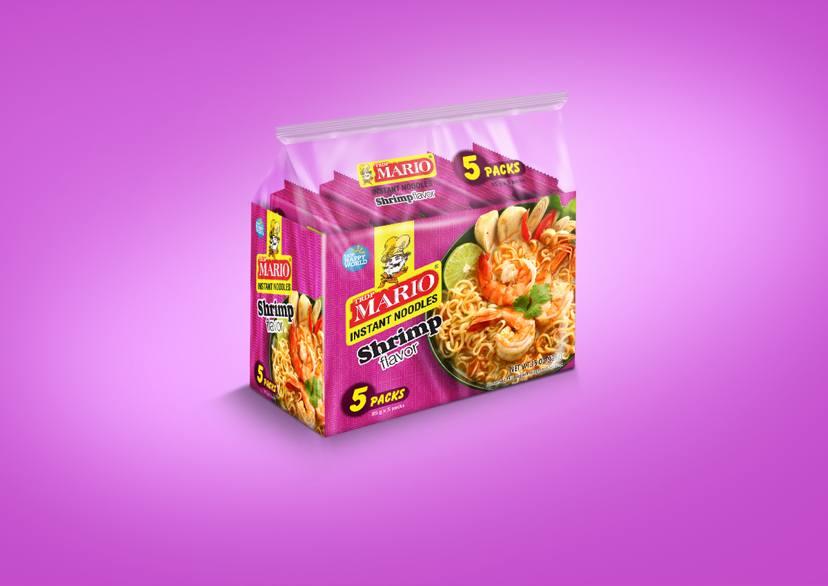 MARIO SHRIMP FLAVOUR NOODLES  5 X 425 G