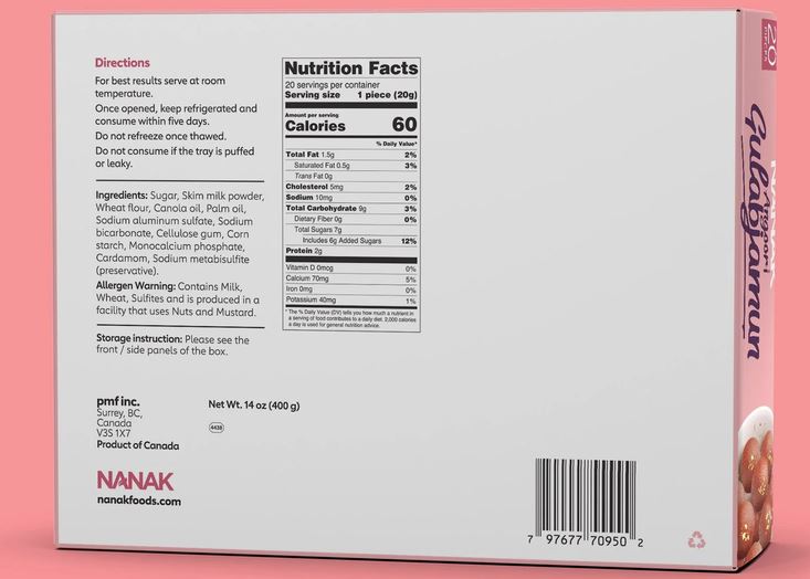 NANAK ANGOORI GULAB JAMUN 400G