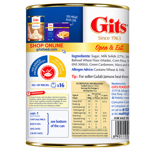 GITS GULAB JAMUN TIN 1KG