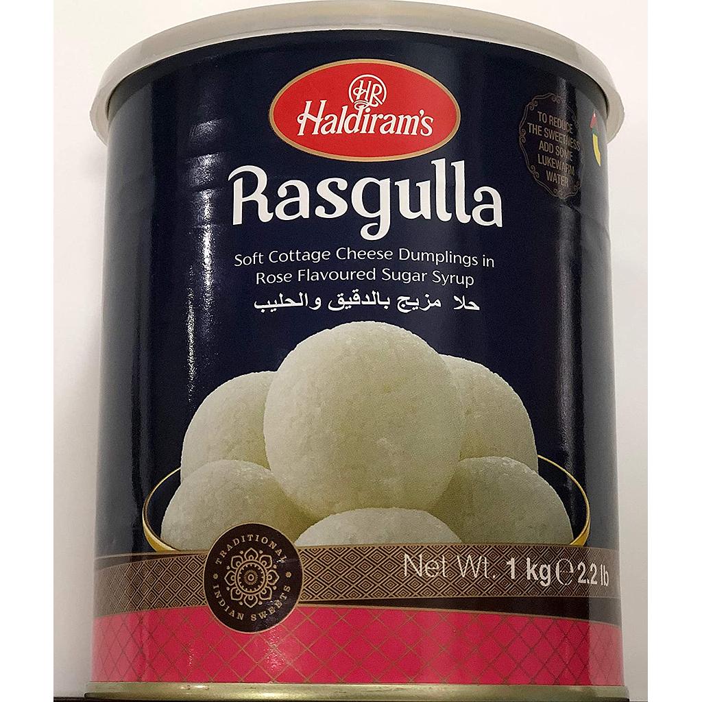 Haldiram Rasgulla 1 kg – Bolinhas de requeijão em calda