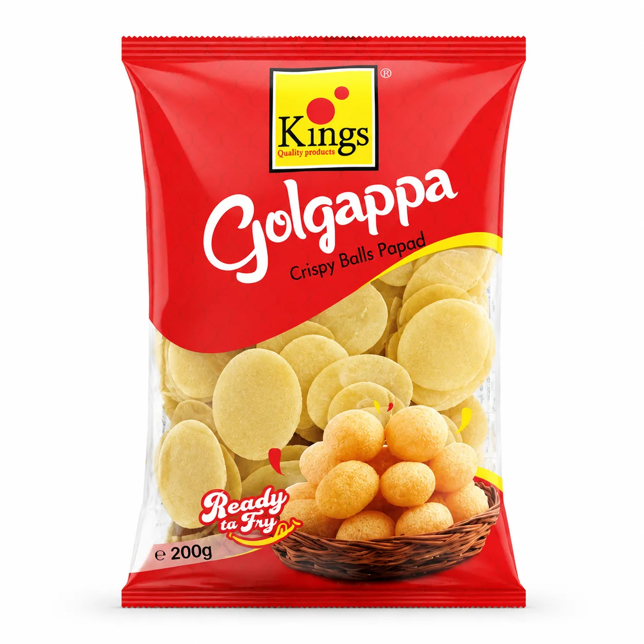 Kings Golgappa (Pani Puri) 200 g – Bolinhas estaladiças para rechear