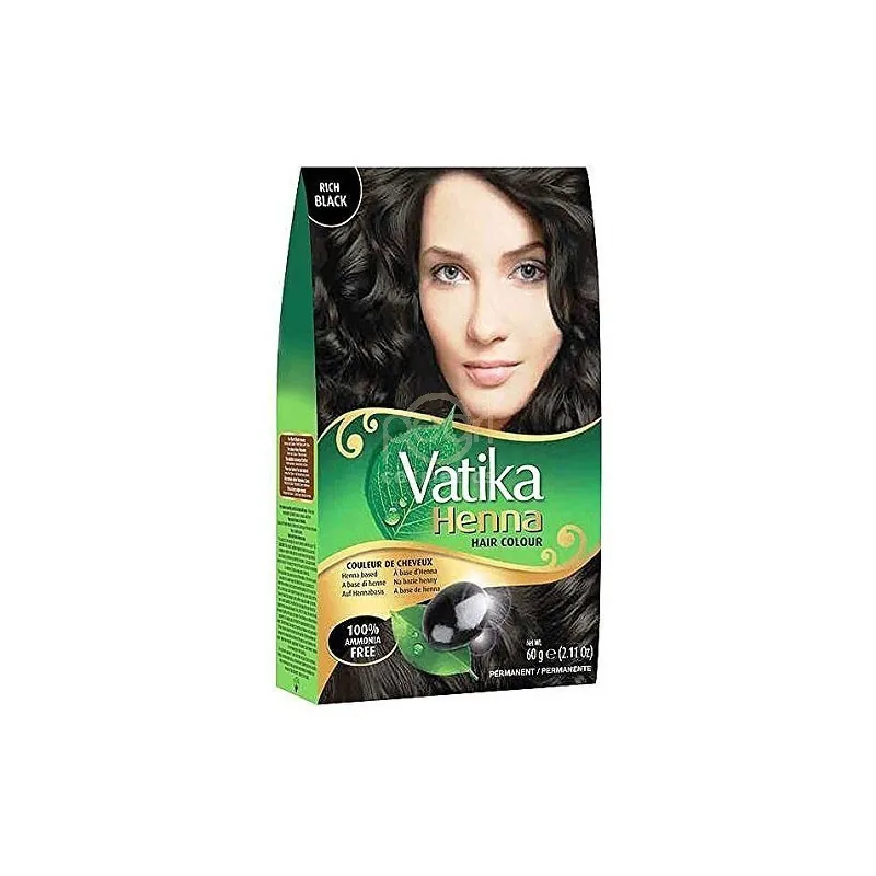 Vatika Coloração capilar de hena preto 60 g