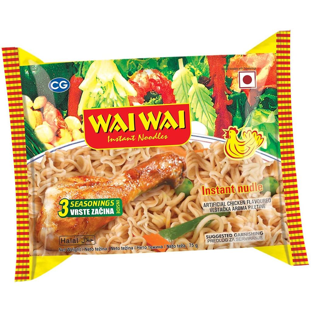 WAI WAI INSTANT NOODLES - CHICKEN   75G