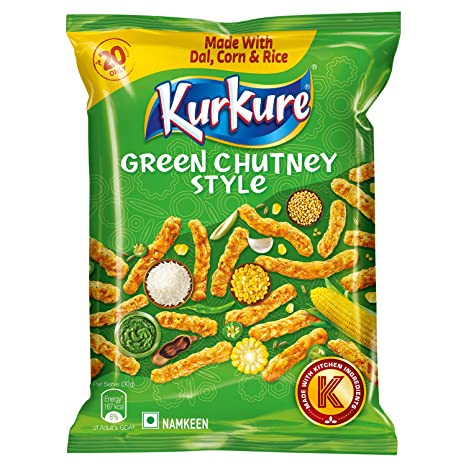 Kurkure Green Chutney Style 68 g – Snack estaladiço sabor chutney verde