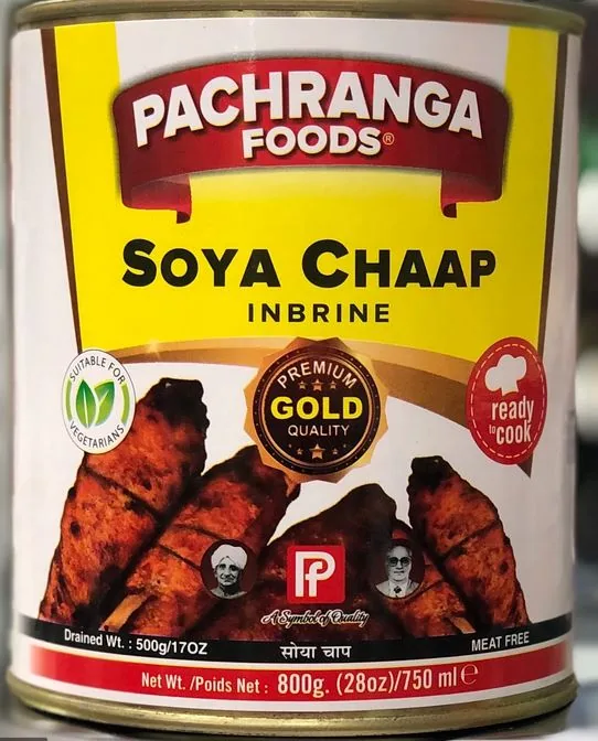 Pachranga Soya Chaap em salmoura 850 g – Palitos de proteína de soja