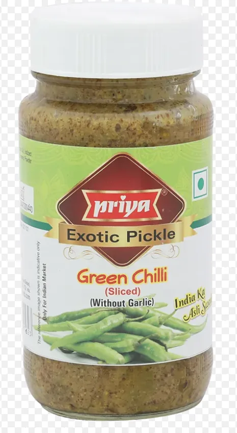 Priya Encurtido de guindilla verde en rodajas (Achar) 300 g