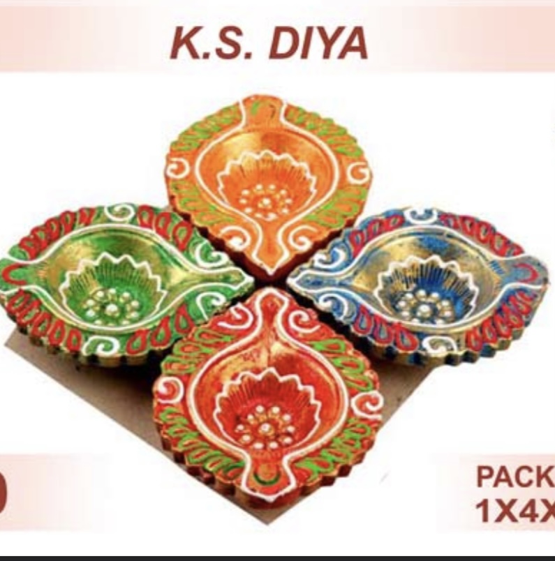 Diwali Diya K.S. lot de 4 pcs – Lampes à huile décoratives