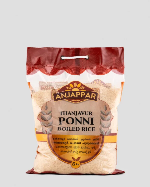 Anjappar Arroz Ponni Thanjavur vaporizado 5 kg