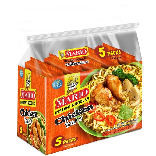 Mario Fideos instantáneos sabor pollo 5 x 85 g