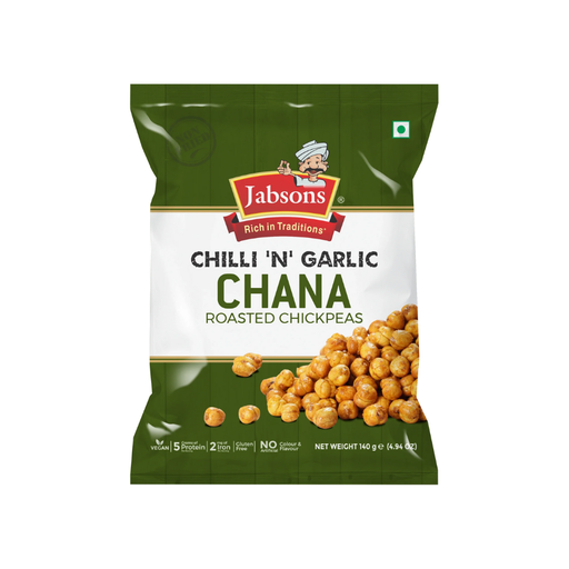 Jabsons Garbanzos tostados (Chana) guindilla y ajo 140 g