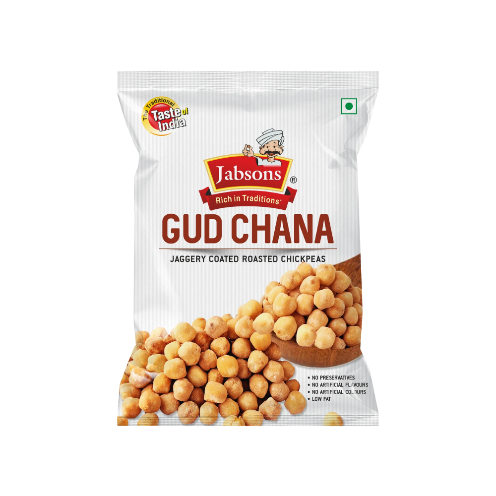 Jabsons Roasted Chana Gud 150 g – Jaggery Coated Chickpeas