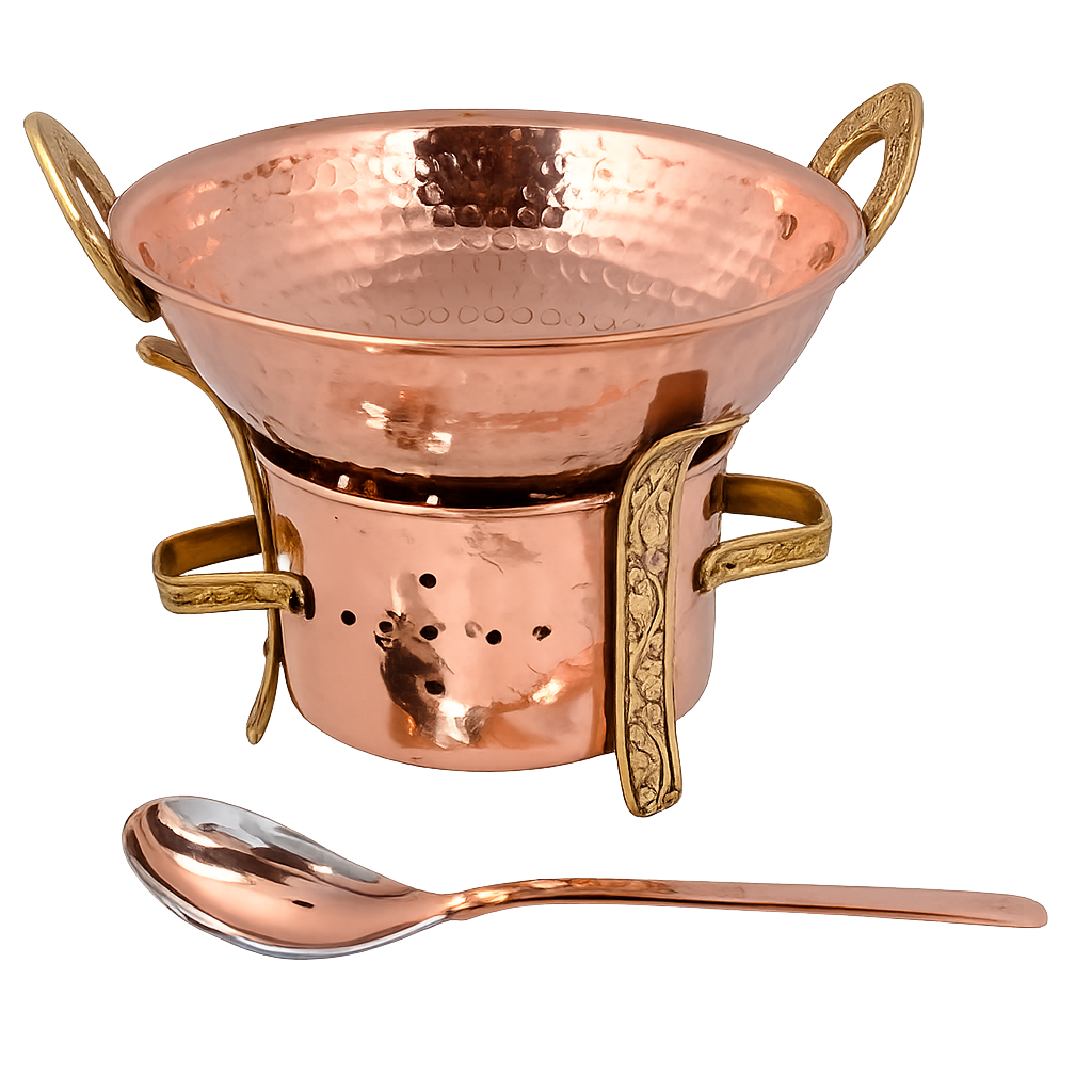 COPPER KADAI SERVING SET