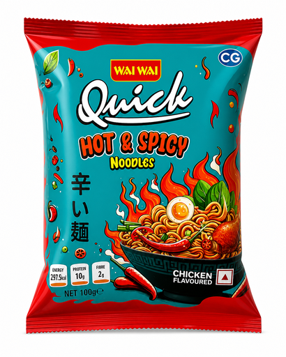 WAI WAI QUICK HOT´N SPICY NOODLES CHICKEN 100G