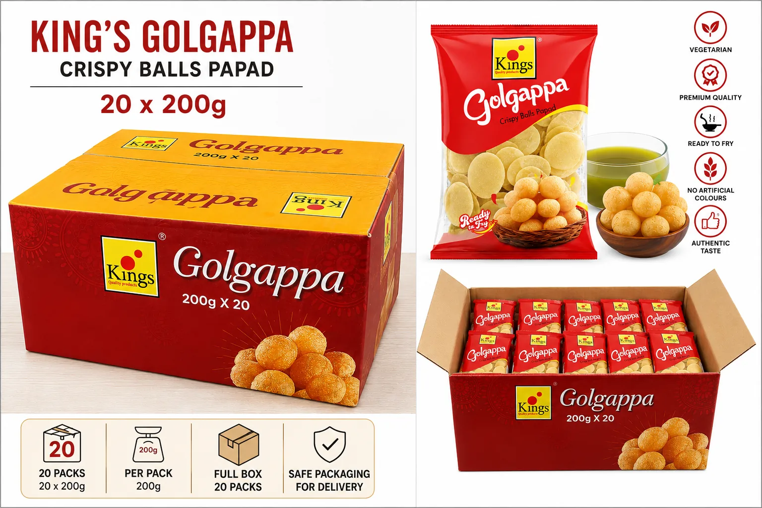 Kings Golgappa 20 x 200 g